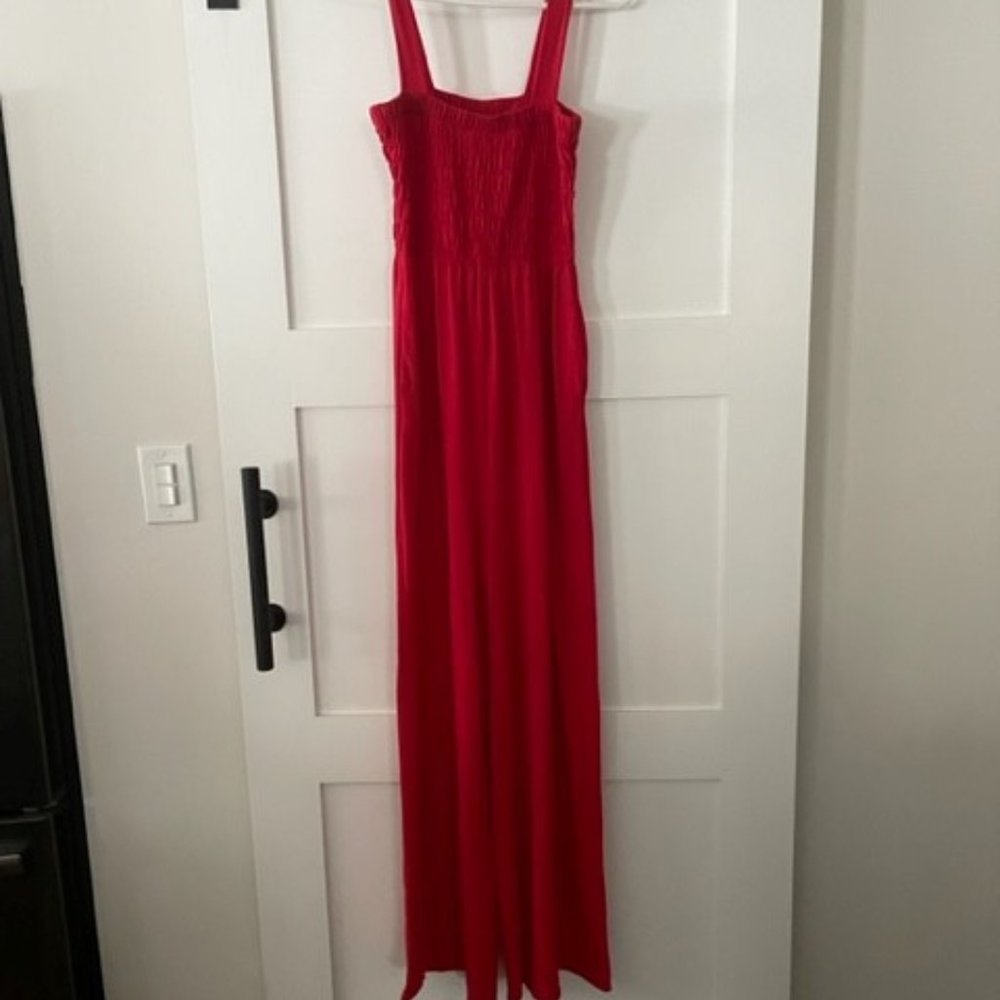Smocked Top Jumpsuit with Pockets